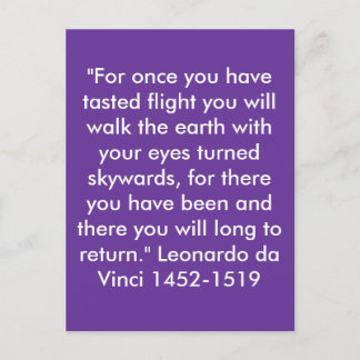 Carte Postale "Pour une fois vous avez goûté vol ..