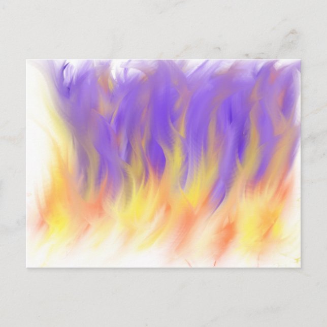 Carte Postale Pourcentage Violet Orange Flames Art Moderne Chrét (Devant)