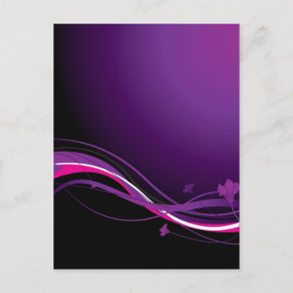 Carte Postale Pourpre floral moderne