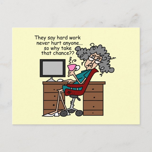 Carte Postale Pourquoi un Humour de travail difficile (Devant)