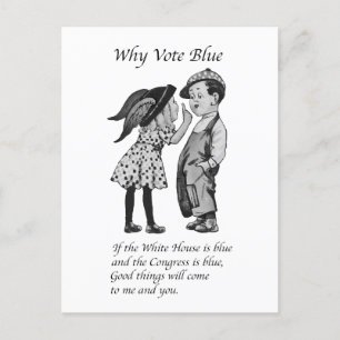 Carte Postale Pourquoi voter Totally Blue en 2028