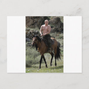Carte Postale Poutine intrépide à cheval