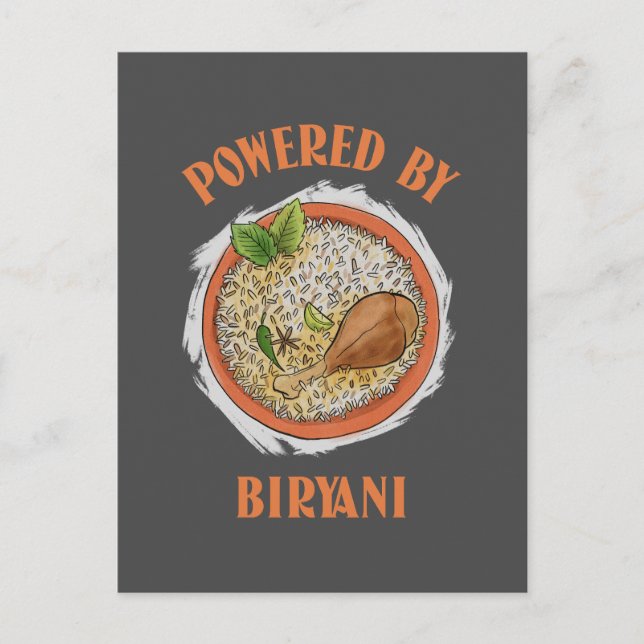 Carte Postale Powered by biryani T-Shirt (Devant)