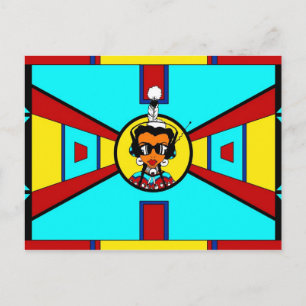 Carte Postale Powwow Girl - Conception de perles