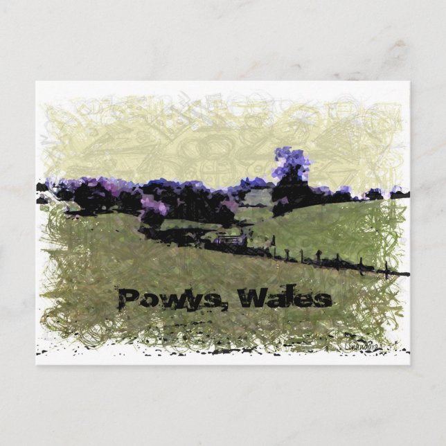 Carte Postale Powys Doodle (Devant)