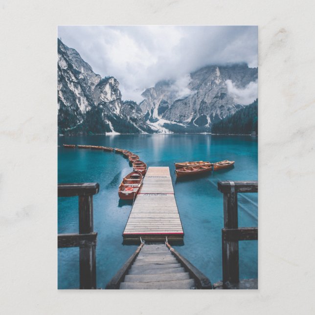 CARTE POSTALE PRAGSER WILDSEE (LAC PRAGS), TYROL DU SUD, ITALIE (Devant)