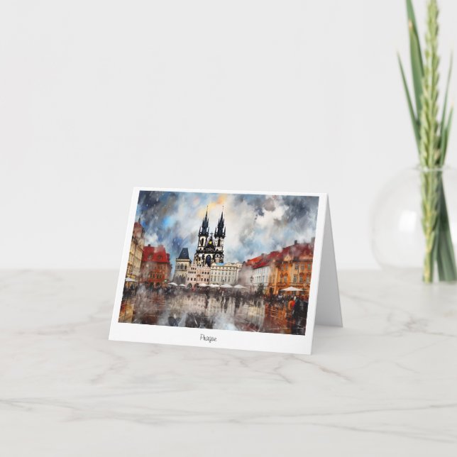 Carte postale Prague nuit en République Tchèque (Devant)