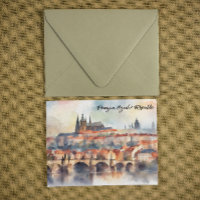 Prague République tchèque aquarelle Panorama