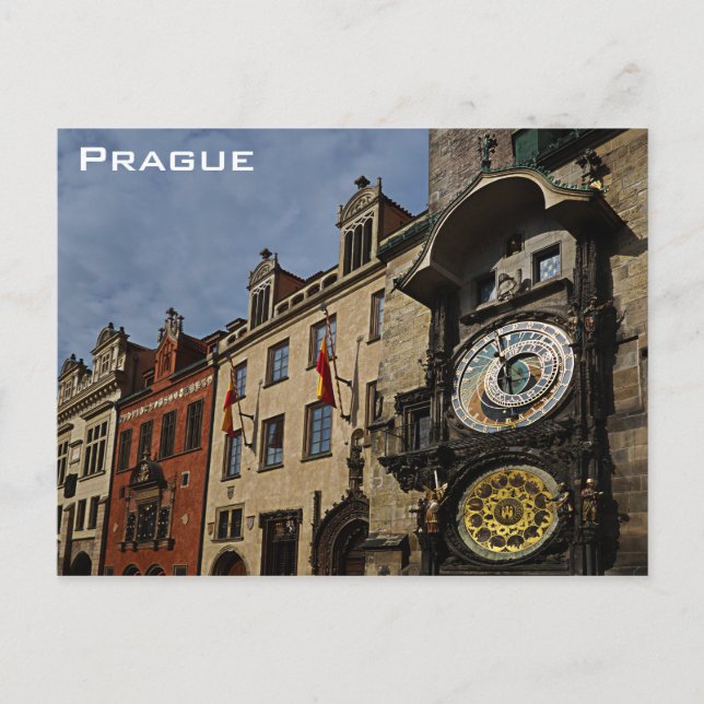Carte Postale Prague République tchèque Horloge photo (Devant)