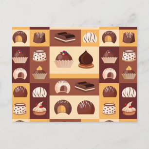 Carte Postale Pralines, chocolat, délicieux avec goût de cacao