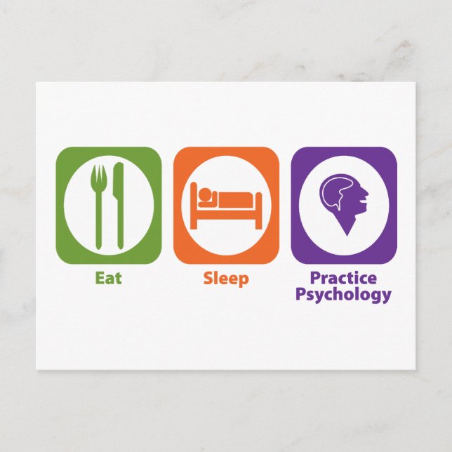 Carte Postale Pratique du sommeil à manger Psychologie (Devant)