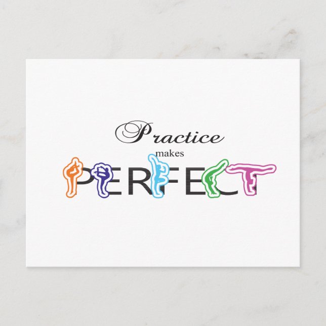 Carte Postale Pratique rend parfait (Devant)