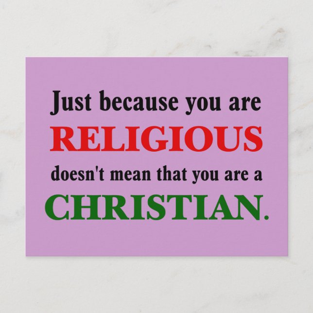 Carte Postale Pratiquer la religion ne pratique pas le christian (Devant)