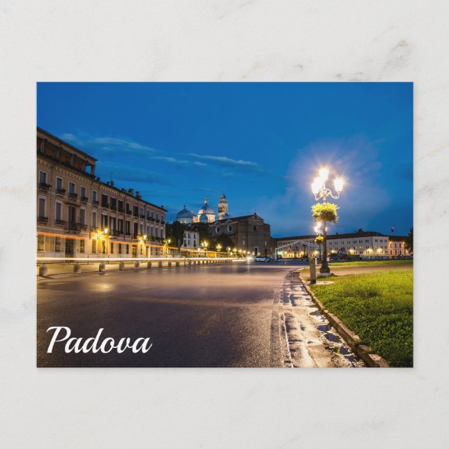 Carte Postale Prato della Valle la nuit à Padova, Italie (Devant)