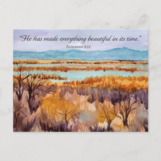 Carte Postale Prayer Card Autumn Desert Scripture Ecclesiastes (Devant)
