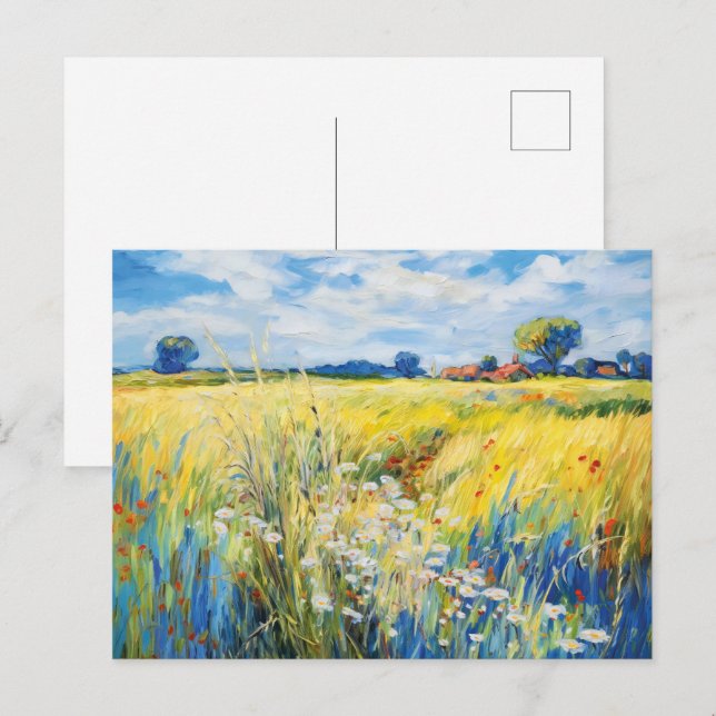 Carte Postale Pré fleur sauvage le long de la rivière Havel (Devant / Derrière)