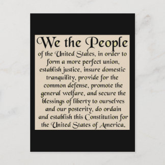 Carte Postale Préambule de la Constitution des États-Unis