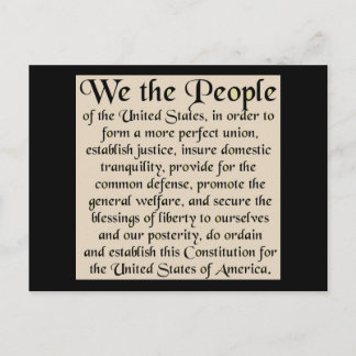Carte Postale Préambule de la Constitution des États-Unis