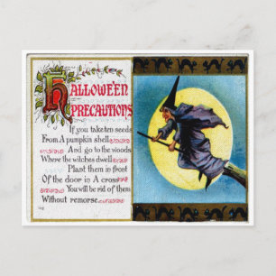 Carte postale Précautions Hallowe'en