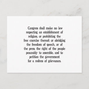 Carte Postale Premier amendement