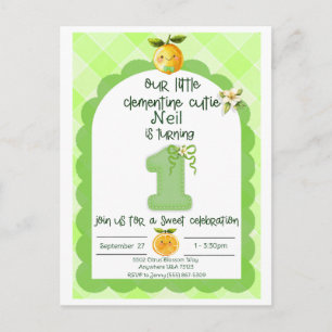 Carte Postale Premier anniversaire de bébé garçon mignon clément