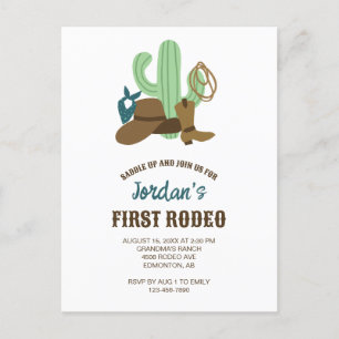 Carte Postale Premier Anniversaire de Rodéo 1er Cow-boy Mignon W