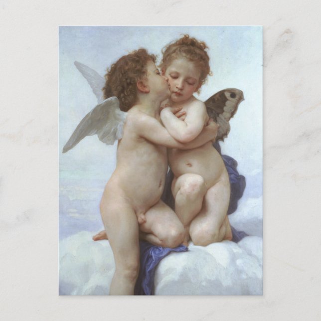 Carte Postale Premier baiser de Bouguereau, Vintages anges victo (Devant)