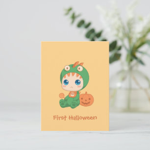 Carte Postale Premier déguisement de dinosaure de dragon pour bé