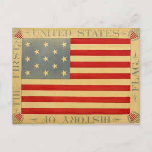 Carte Postale Premier drapeau américain Vintage patriotique USA
