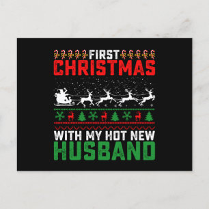 Carte Postale Premier Noël Avec Mon Chaud Nouveau Mari Vilain