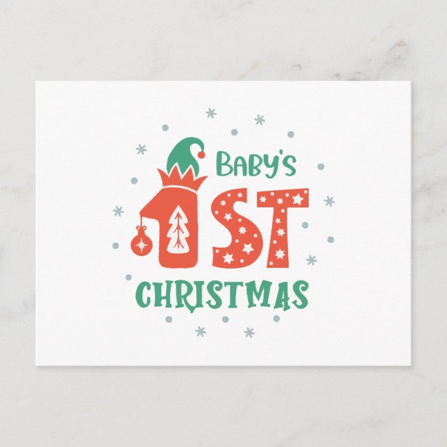 Carte Postale Premier Noël de bébé  (Devant)