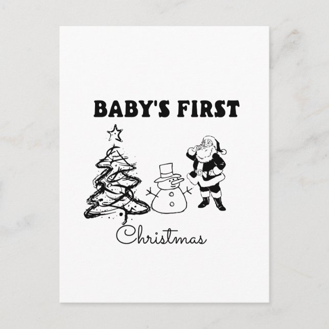 Carte Postale Premier Noël du bébé (Devant)