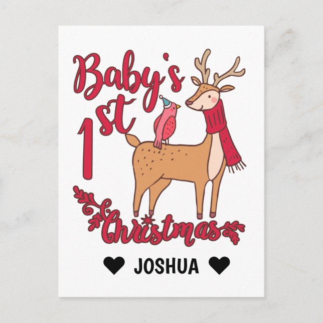 Carte Postale Premier Noël du bébé (Devant)