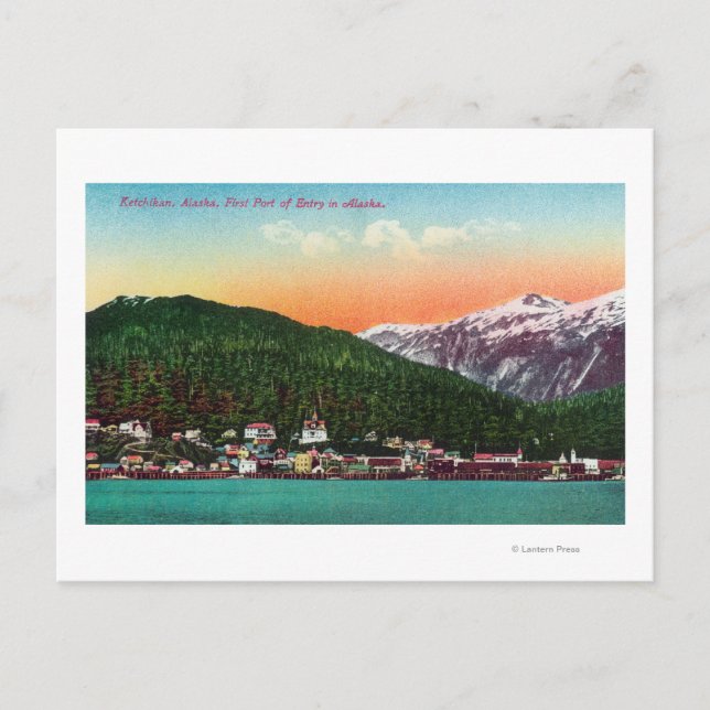 Carte Postale Premier port d'entrée en Alaska View (Devant)