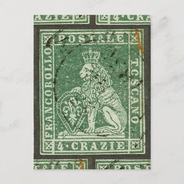 Carte Postale Premier timbre postal - Toscane (1851) (Devant)