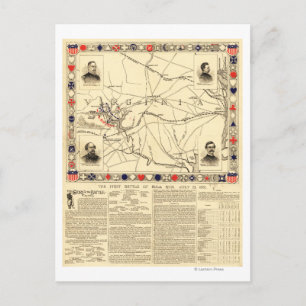 Carte Postale Première bataille de Bull Run - Guerre civile Pano