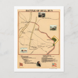 Carte Postale Première bataille de Bull Run - Guerre civile Pano