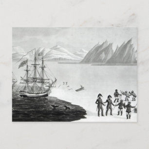 Carte Postale Première communication avec les autochtones du Pri