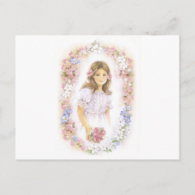 Carte Postale Première communion, confirmation fille (Devant)