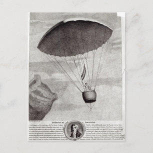 Carte Postale Première descente en parachute