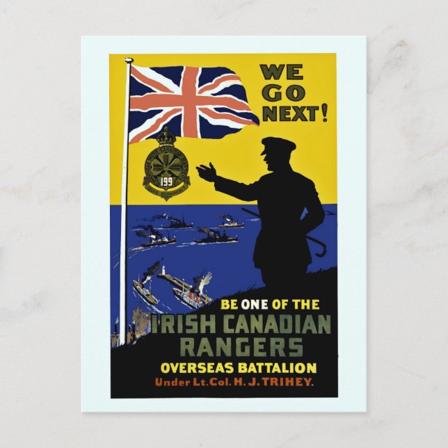 Carte Postale Première guerre mondiale : Nous allons ensuite, Ra (Devant)