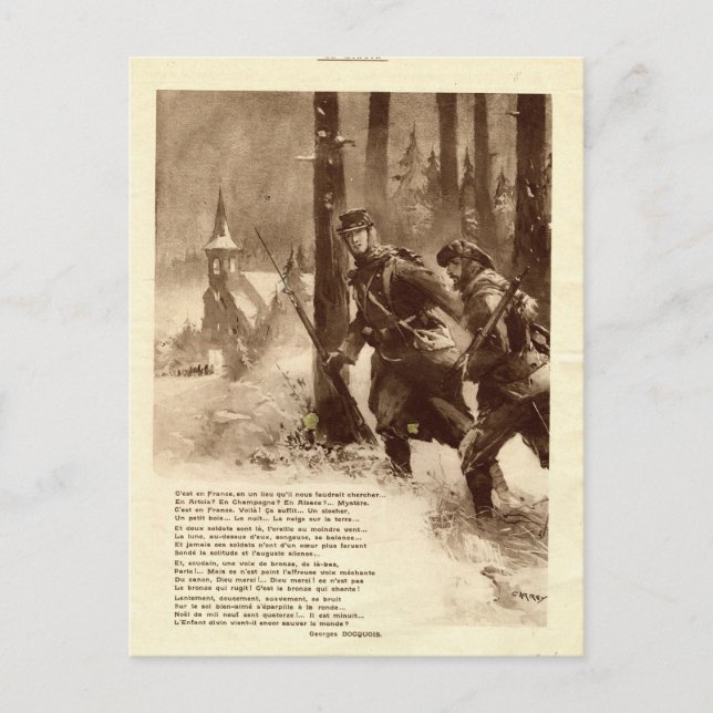 Carte Postale Première Guerre mondiale, poésie de guerre (Devant)