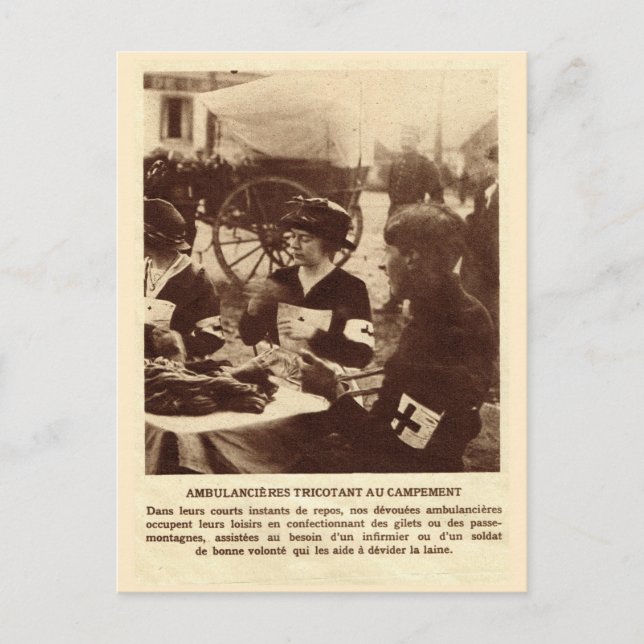 Carte Postale Première Guerre Mondiale, tricotant pour les (Devant)