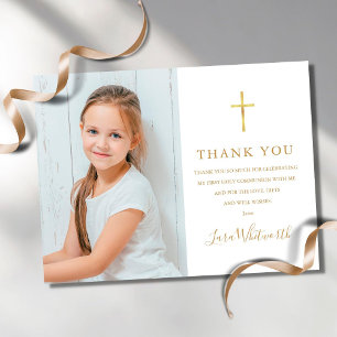 Carte Postale Première Sainte Communion Photo Merci Or