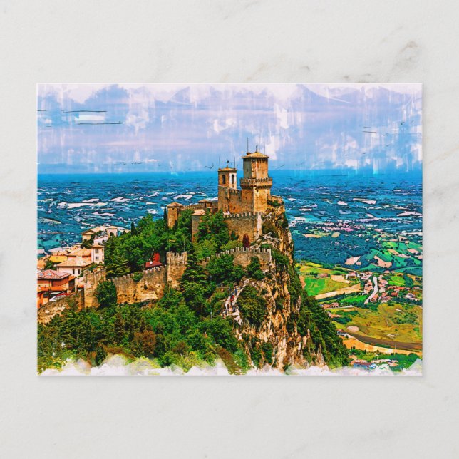 Carte Postale Première tour Guaita. République de Saint-Marin. (Devant)