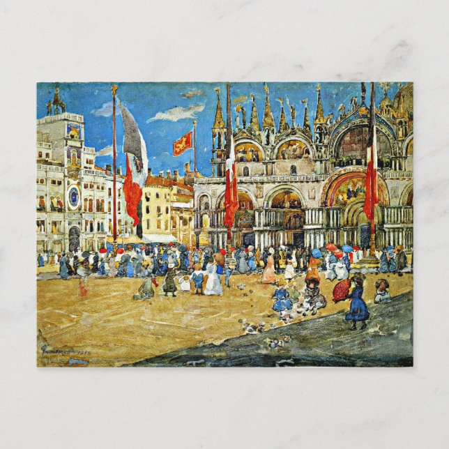 Carte Postale Prendergast : Saint-Marc, paysage urbain de Venise (Devant)