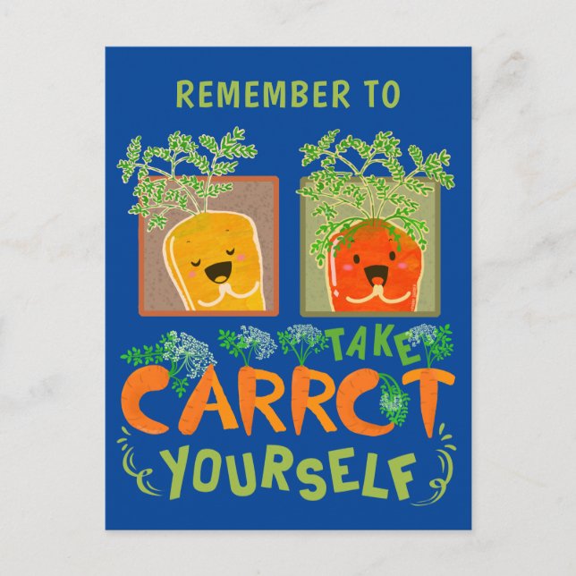 Carte Postale Prenez Carrot vous-même | Carotte Pun (Devant)