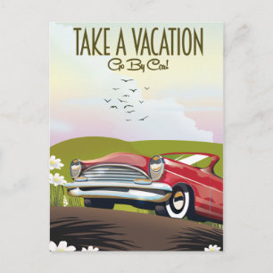 Carte Postale Prenez des vacances - Partez en voiture