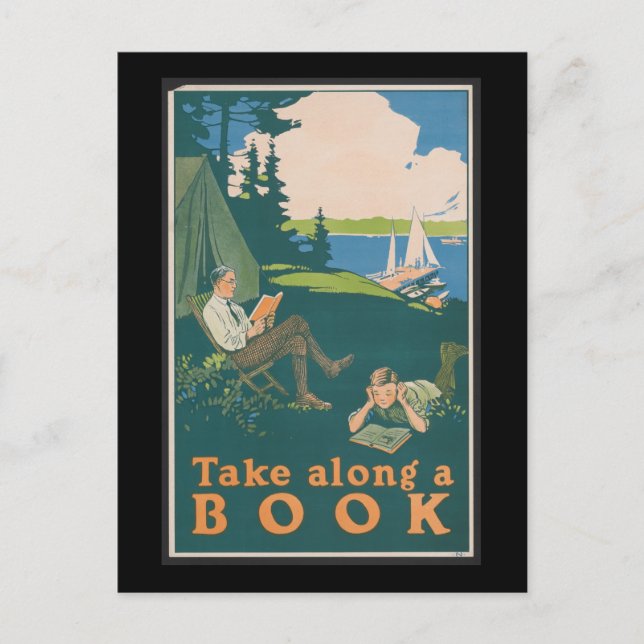 Carte Postale Prenez le long d'un livre (Devant)