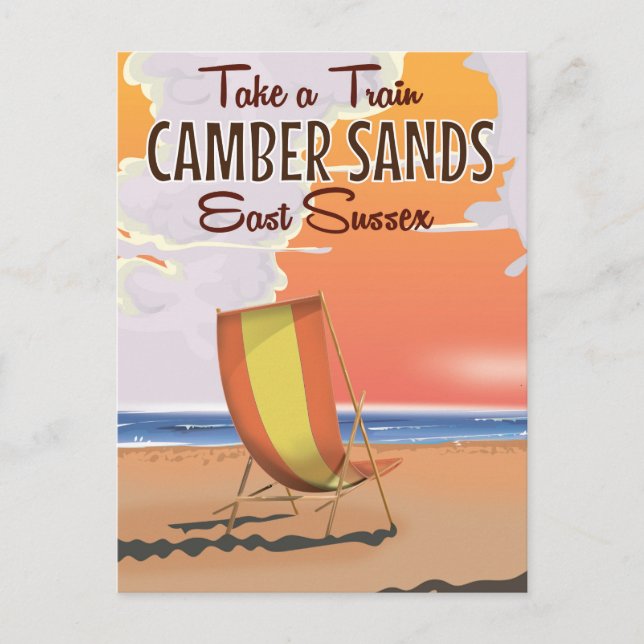 Carte Postale Prenez le train pour Camber Sands Travel Poster (Devant)